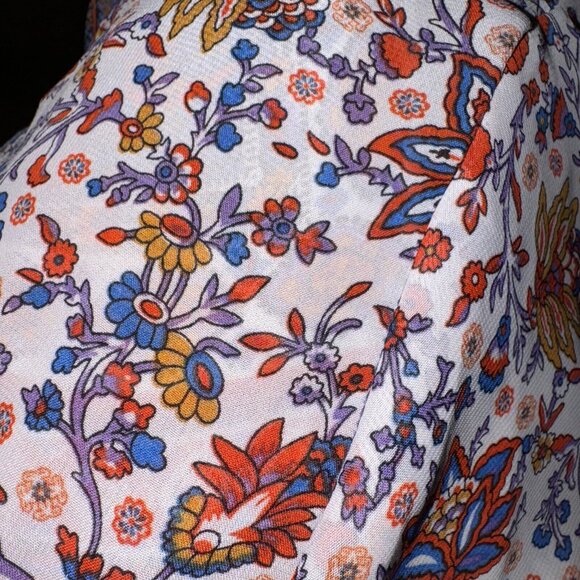 Figueroa & Flower‎ Top Blouse Large Prairie Blossom Sheer Boho Crochet - Picture 5 of 5